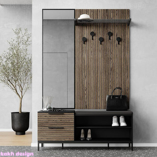 چوب لباسی و جا کفشی و آینه ورودی خانه کد 821 کپی