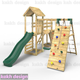 خانه جنگلی چوبی بازی کودکان کد 3 - پکیج کامل