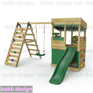 خانه جنگلی دیدبانی چوبی بازی کودکان کد 4 - پکیج کامل