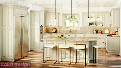 کابینت نئوکلاسیک آکس چوب روکش وکیوم کره ای کد 2 رنگ صدفی