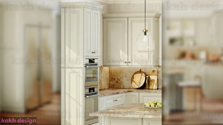 کابینت نئوکلاسیک آکس چوب روکش وکیوم کره ای کد 2 رنگ صدفی