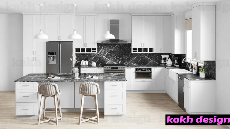 کابینت نئوکلاسیک سفید روکش وکیوم سوپر مات کره ای کد 1