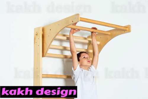 نردبان سوئدی چوبی به همراه حلقه ژیمناستیک و نردبان