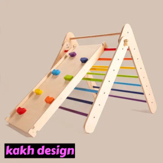 اسباب بازی مونته سوری مثلث پیکلر تاشو با سرسره کاخ دیزاین کد 0202