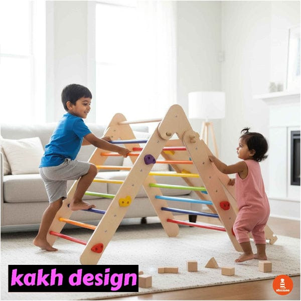 اسباب بازی مونته سوری مثلث پیکلر تاشو با سرسره کاخ دیزاین کد 0202
