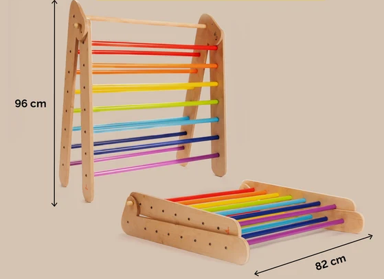 اسباب بازی مونته سوری مثلث پیکلر تاشو با سرسره کاخ دیزاین کد 0202