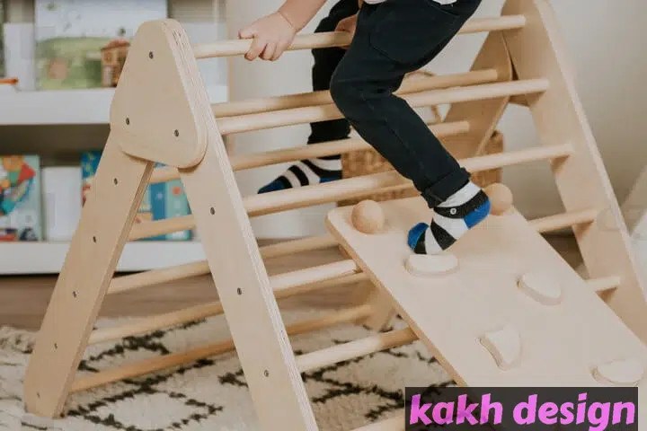 اسباب بازی مونته سوری مثلث پیکلر تاشو با سرسره و بارفیکس کاخ دیزاین کد 0303