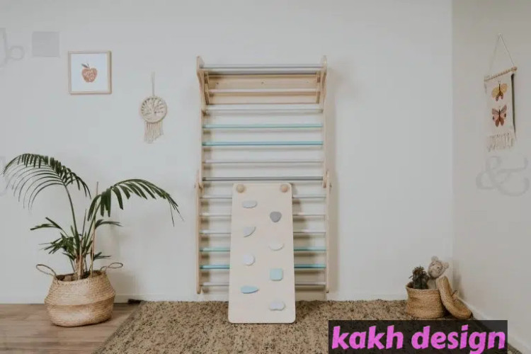 اسباب بازی مونته سوری مثلث پیکلر تاشو با سرسره و بارفیکس کاخ دیزاین کد 0303