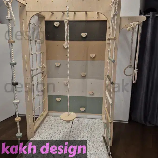 مجموعه بازی مونتهسوری نردبان سوئدی - مانکی بار - طناب نوردی و صخره نوردی